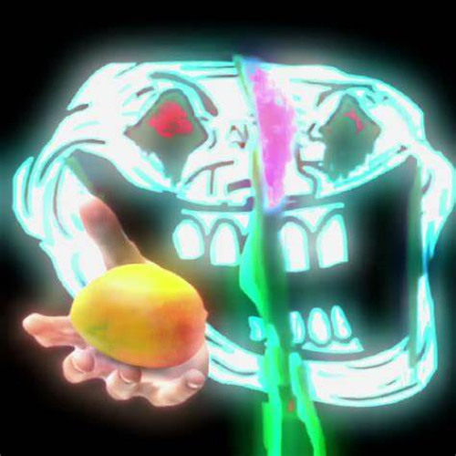 Neon mango skull offering, exhibit C
